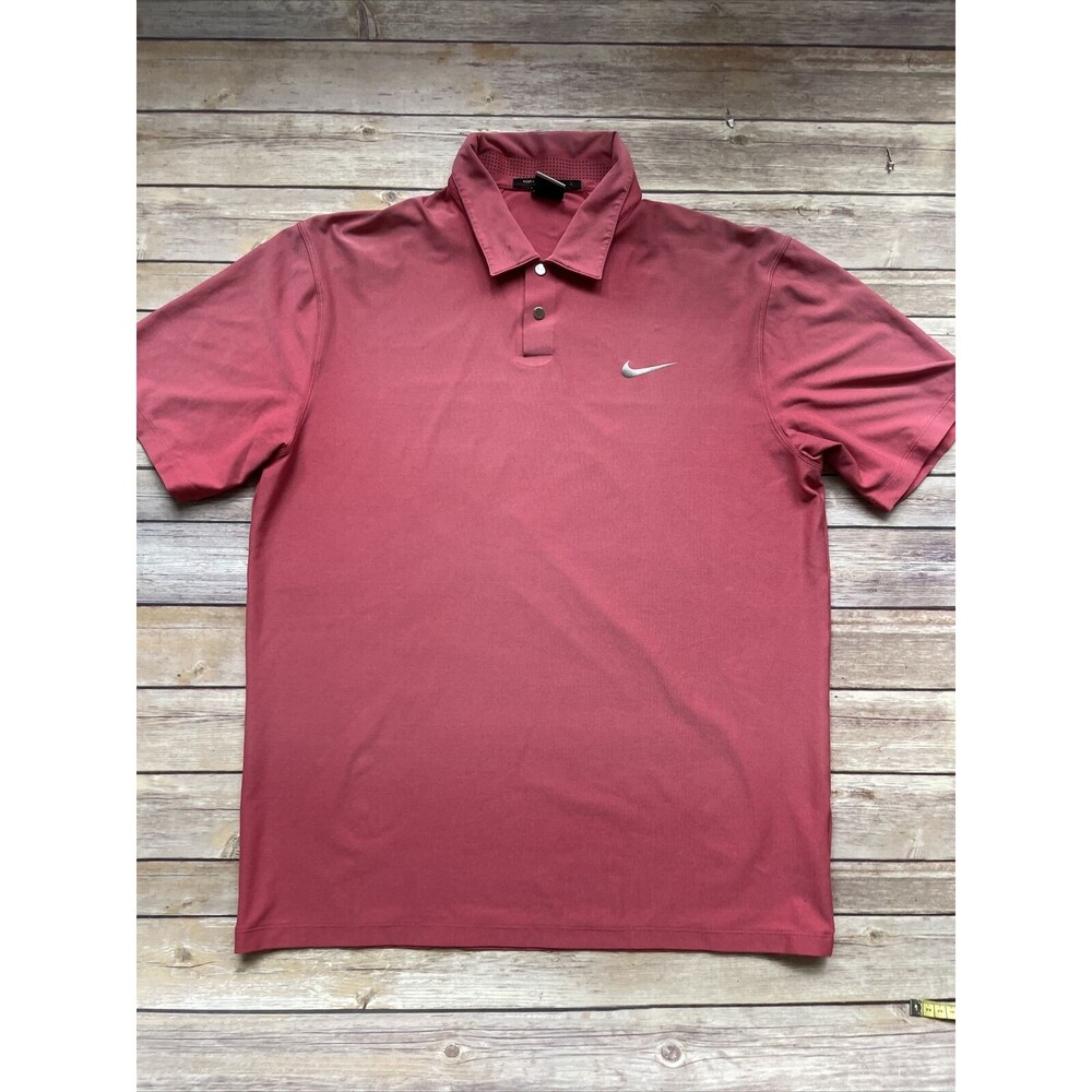 Nike Tiger Woods Collection Golf Polo Shirt Mens Plum Red Medium